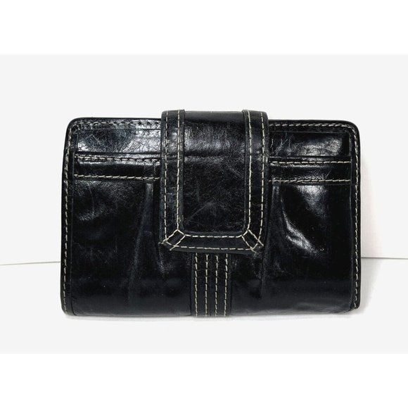 Fossil Classic Small Black Leather Card ID Billfold Wallet - Picture 1 of 12